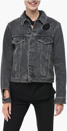 Off-white PERMANENT Denim Jacket METEOR with Cut-out size 40