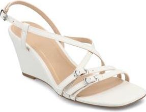 Journee Collection Clinne Wedge Sandal in White Clinne at Nordstrom Rack, Size 6.5