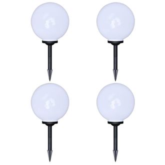 Berkfield Home Outdoor Pathway Lamps 4 pcs LED 30 cm with Ground Spike in White