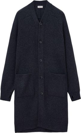 Christophe Lemaire V-neck long cardigan - men - Fabric - M - Grey