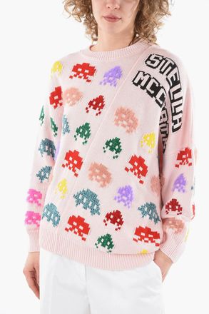 Stella McCartney Maglia Asimmetrica GAME in Misto Cotone con Ricami Stella McCartney