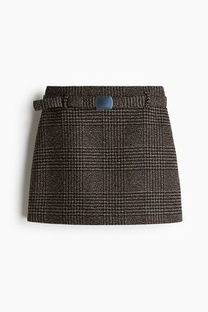 H&M Minijupe mit G&uuml;rtel - Schwarz/Kariert