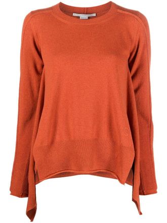 Stella McCartney waterfall-hem fine-knit jumper - women - Wool/Cashmere - 38 - Orange