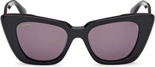 Max Mara Glimpse5 50mm Polarized Butterfly Sunglasses in Shiny Black /Smoke at Nordstrom Rack