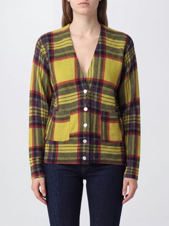 In Bed With You Cardigan in lana tartan con tasche a toppa e scollo a V