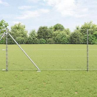 Berkfield Home Hexagon Fence 1x100 m Galvanised Steel in Silver