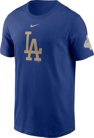 Nike Los Angeles Dodgers 2025 World Series Champion Gold Series Logo Nike Mens MLB T-Shirt in Blue | N1994EWLD-JHE