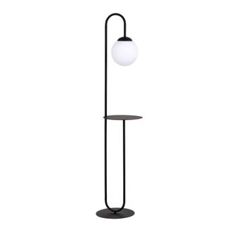 Wonderlamp L&aacute;mpara de pie con mesita negro de 30cm y esfera de cristal