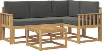 vidaXL Conjunto De Sof&aacute;s De Exterior 5 Uds. Blanco Y Antracita Vidaxl