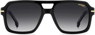 Carrera 56mm Gradient Square Sunglasses in Black/Dark Grey at Nordstrom