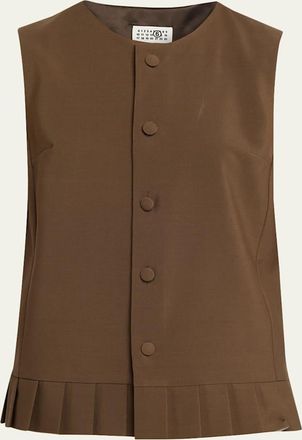 Maison Margiela Pleated Button-Front Top