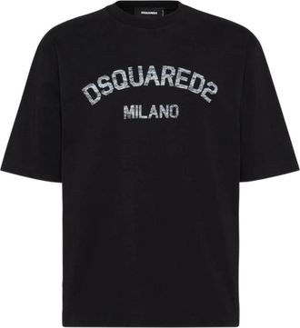 Dsquared2 Loose Fit T-shirt - Heren - T-shirts - Zwart - S - Katoen - Tops
