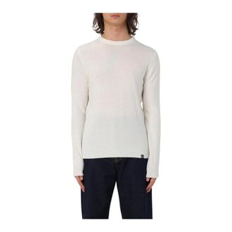 Colmar Round-neck Knitwear, male, White, Size: XL Merino Wool Crew Neck Sweater