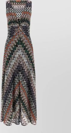 Missoni lam&eacute; viscose dress v neckline knot
