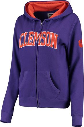Colosseum Womens Purple Clemson Tigers Arched Name Full-Zip Hoodie at Nordstrom, Size Small
