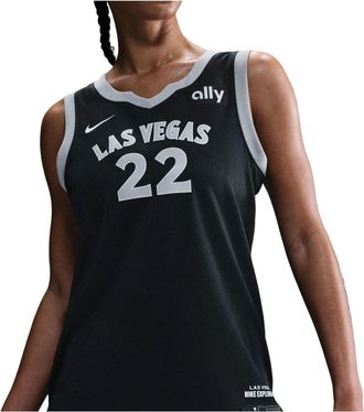 Nike (WMNS) Nike Aja Wilson Las Vegas Aces Dri-FIT WNBA Victory Jersey Black Flat Silver White HF0996-010