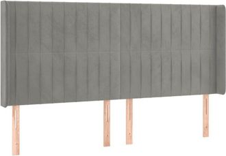 vidaXL Cabecero con orejas de terciopelo gris claro 163x16x118/128 cm vidaXL