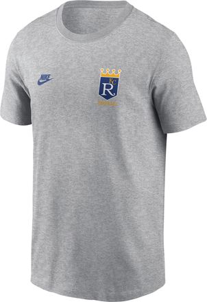 Nike Kansas City Royals Cooperstown 2-Hit Logo Nike Mens MLB T-Shirt in Grey | N19906GKYR-VFA