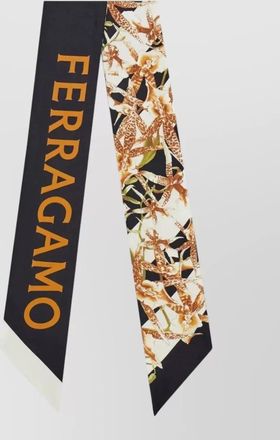 Ferragamo gaia scarf floral pattern fringed edges