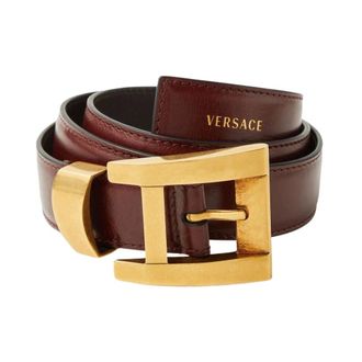 Versace Belts, female, Red, Size: 90 CM Leather Belt 3 cm