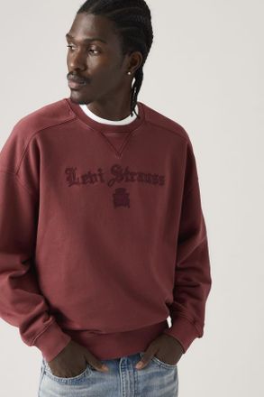 Levi's Sudadera Boxy Graphic Crewneck - Hombre - XL - Rojo / Alt Prep Applique 2 Oxblood