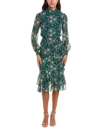 Saloni Saloni Isa Silk Georgette Midi Dress