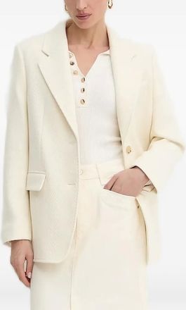 BOSS Blazer in lana con motivo a spina di pesce - Toni neutri