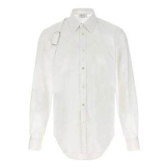 Alexander McQueen Overhemden, Heren, Wit, M, Katoen, Harness Shirt