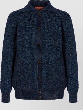 Missoni wool alpaca zigzag knit oversized cardigan