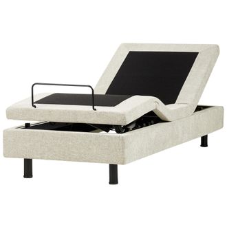 Beliani Cama Articulada El&eacute;ctrica Moderna Mando A Distancia Ajustable Sin Cabecero Poli&eacute;ster Beige 80 X 200 Cm Duke Ii