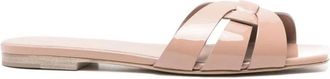 Saint Laurent Tribute Flat Sandalen - Dames - Sandalen - Roze - 36 1/2 EU - Leer - Schoenen