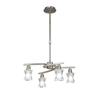 Netlighting Alaska Pendant Convertible To Semi Flush 4 Light L1SGU10 Satin Nickel in Grey