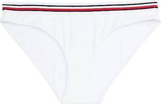 Tommy Hilfiger Klassieke Bikini met Gestreepte Tailleband - Dames - Bikinis - Wit - XL - Nylon - Badmode