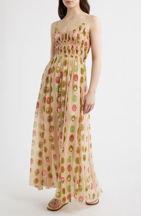 Free People Ciella Floral Cotton Maxi Dress in Dusty Pink Combo at Nordstrom, Size X-Large