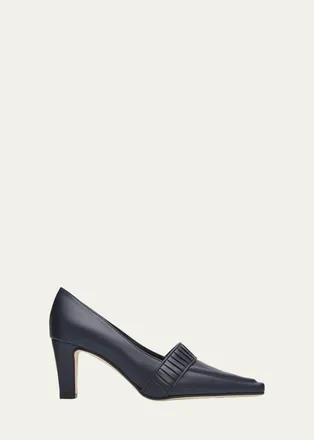 Manolo Blahnik 70mm Mindita Leather Pumps