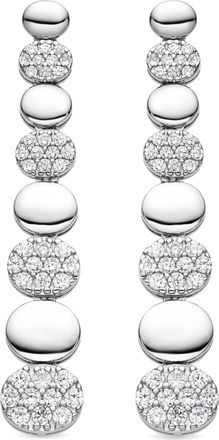 Luxenter oorbellen in 925 sterling zilver en briljant zirkonia met rhodiumafwerking - Cueko