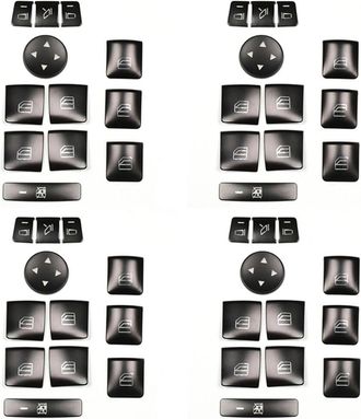 OEM Juego De 48 Piezas De Pegatinas Para La Cubierta Del Bot&oacute;n Del Interruptor De La Ventana Del Reposabrazos De La Puerta Del Coche Para Glk Ml Gl A