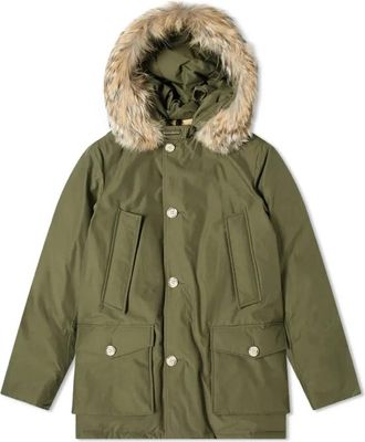 Woolrich Arctic Afneembare Bont Parka - Heren - Winterjassen - Groen - S - Katoen - Jassen