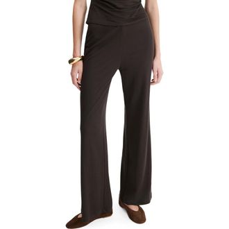 Mango Pull-On Straight Leg Pants in Brown at Nordstrom, Size Medium
