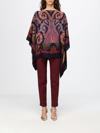 Etro Blusa in seta con stampa Paisley e orlo asimmetrico