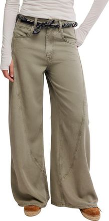 Free People Haven High Waist Baggy Wide Leg Jeans in Seagrass at Nordstrom, Size 31