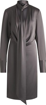 HUGO BOSS Dames Bascarva Lange Mouwen Jurk (Grijs)