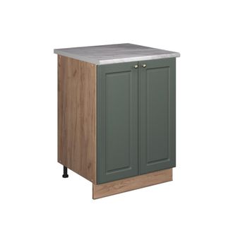 Vicco Mueble Bajo Para Fregadero Fame-line, Verde Dorado Casa De Campo/roble Dorado, 60 Cm, Vicco