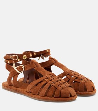 Ancient Greek Sandals Karina suede fisherman sandals