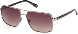 Guess Sunglasses, male, Gray, Size: ONE SIZE Metal Frame Sunglasses with Gradient Lenses