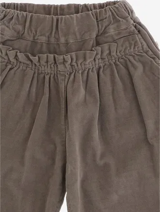 1+ in the family Girls Stretch Cotton Velvet Pants Taupe Trousers