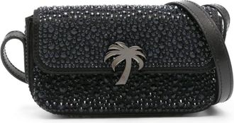 Palm Angels crystal-embellished shoulder bag - women - Calf Leather/Polyamide/Cotton - OS - Black