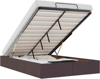 vidaXL Estructura De Cama Otomana Sin Colch&oacute;n Marr&oacute;n Oscuro 120x190cm Vidaxl