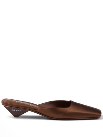 Prada Mules con punta quadrata - Marrone