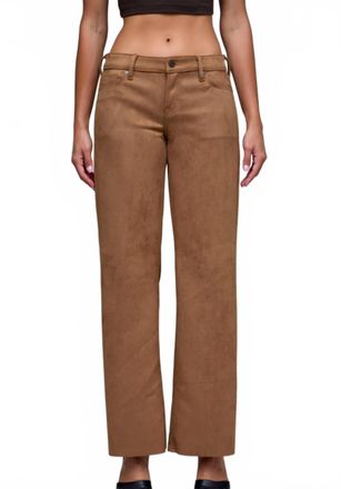 Hidden Jeans Womens Suede Comfort Flare Pants In Caramel